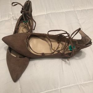 Lace Up Ballet Flats SZ 8 NWOT
